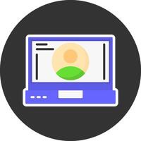 Profile Flat Grey Circle Style Icon vector