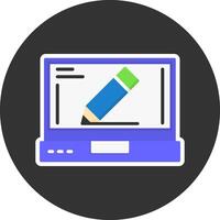 Edit Flat Grey Circle Style Icon vector