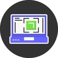 Full screen Flat Grey Circle Style Icon vector