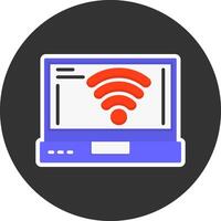 Wi Fi Flat Grey Circle Style Icon vector