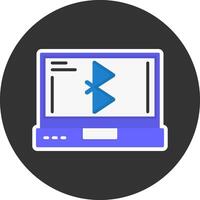 Bluetooth Flat Grey Circle Style Icon vector