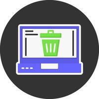 Trash Flat Grey Circle Style Icon vector