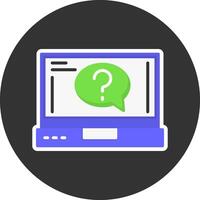 Question Flat Grey Circle Style Icon vector