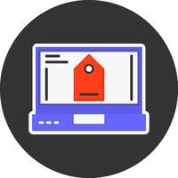 Tag Flat Grey Circle Style Icon vector