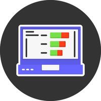 Statistics Flat Grey Circle Style Icon vector