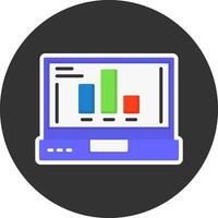 Chart Flat Grey Circle Style Icon vector