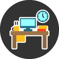 Work Environment Flat Grey Circle Style Icon vector