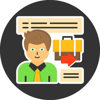 Exit Interview Flat Grey Circle Style Icon vector