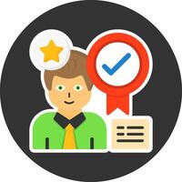 Recognition Flat Grey Circle Style Icon vector