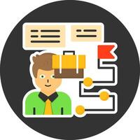 Career Path Flat Grey Circle Style Icon vector