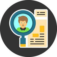 Background Check Flat Grey Circle Style Icon vector