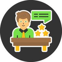 Interviewer Flat Grey Circle Style Icon vector