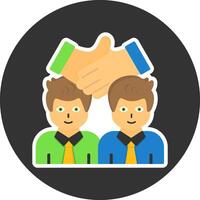 Handshake Flat Grey Circle Style Icon vector