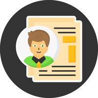 Candidate Flat Grey Circle Style Icon vector