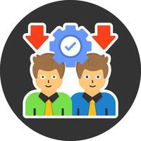 Recruitment Team Flat Grey Circle Style Icon vector