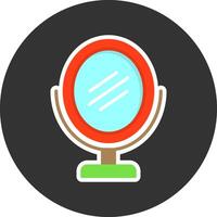 Mirror Flat Grey Circle Style Icon vector