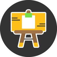 Artists canvas Flat Grey Circle Style Icon vector