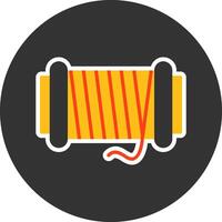 Thread spool Flat Grey Circle Style Icon vector