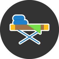 Ironing board Flat Grey Circle Style Icon vector