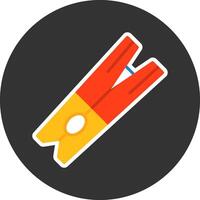 Clothespin Flat Grey Circle Style Icon vector