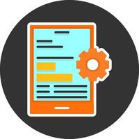 Mobile optimization Flat Grey Circle Icon Style vector