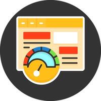 Page speed Flat Grey Circle Icon Style vector