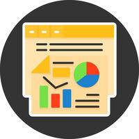 Data analysis Flat Grey Circle Icon Style vector