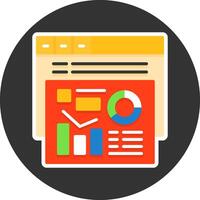 Metrics Flat Grey Circle Icon Style vector