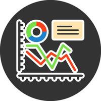 Line chart Flat Grey Circle Icon Style vector