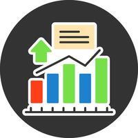 Bar chart Flat Grey Circle Icon Style vector