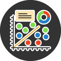 Scatter plot Flat Grey Circle Icon Style vector