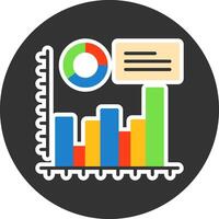 Histogram Flat Grey Circle Icon Style vector