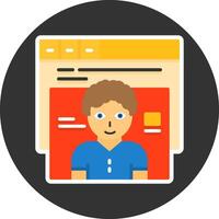Unique visitors Flat Grey Circle Icon Style vector