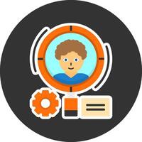Demographics Flat Grey Circle Icon Style vector
