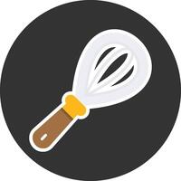 Whisk Flat Grey Circle Style Icon vector
