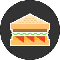 Sandwich Flat Grey Circle Style Icon vector