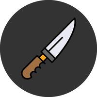 Knife Flat Grey Circle Style Icon vector