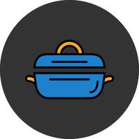 Pot Flat Grey Circle Style Icon vector