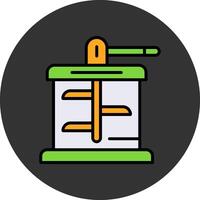 Cutter Flat Grey Circle Style Icon vector