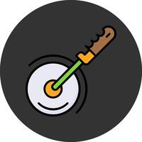 Pizza cutter Flat Grey Circle Style Icon vector