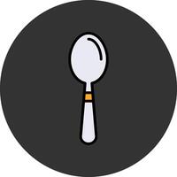 Spoon Flat Grey Circle Style Icon vector