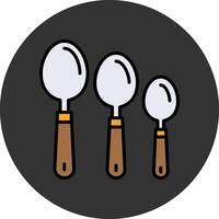 Measuring spoons Flat Grey Circle Style Icon vector