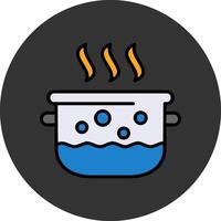 Pot Flat Grey Circle Style Icon vector