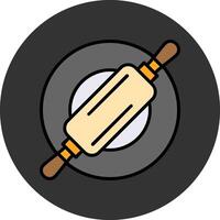 Rolling pin Flat Grey Circle Style Icon vector