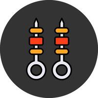 Skewer Flat Grey Circle Style Icon vector