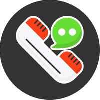 Help line Flat Grey Circle Style Icon vector
