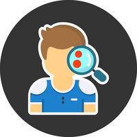 Man Skin Check Up Flat Grey Circle Style Icon vector