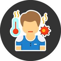 Sick boy Flat Grey Circle Style Icon vector