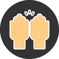 Hands Flat Grey Circle Style Icon vector
