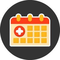 Calendar Flat Grey Circle Style Icon vector